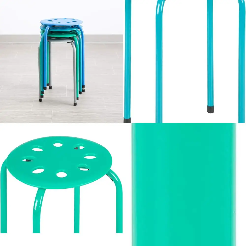 

Штабелируемые табуреты для детей и взрослых, высота 17,75, современный дизайн, набор из 4 шт. для дома и школы