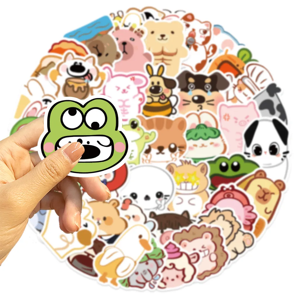 50Pcs Cartoon Abstract Animal Doodle Stickers - Waterproof Decor for Guitar Laptop Luggage DIY Projects RecordingYourLife Store