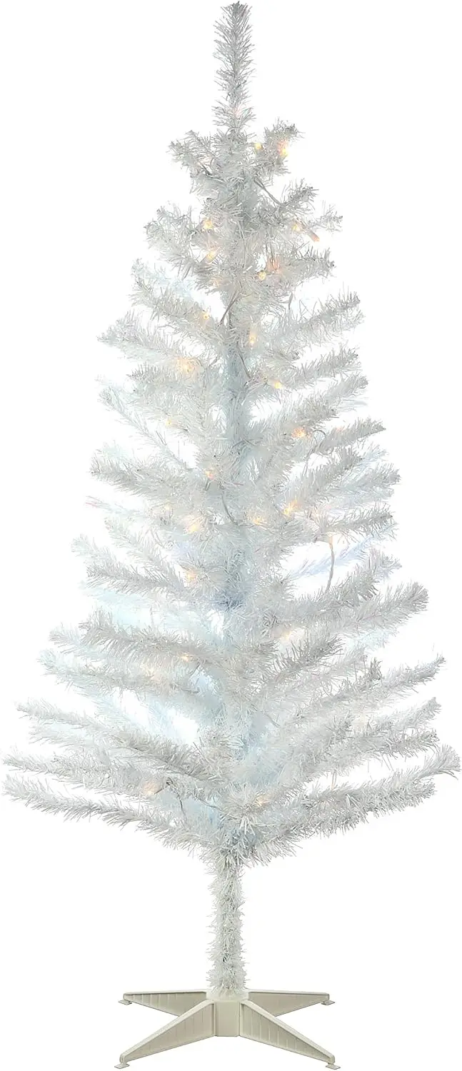 

Pre-Lit Artificial Full Christmas Tree, Green, North Valley Spruce, White Lights, Includes Stand