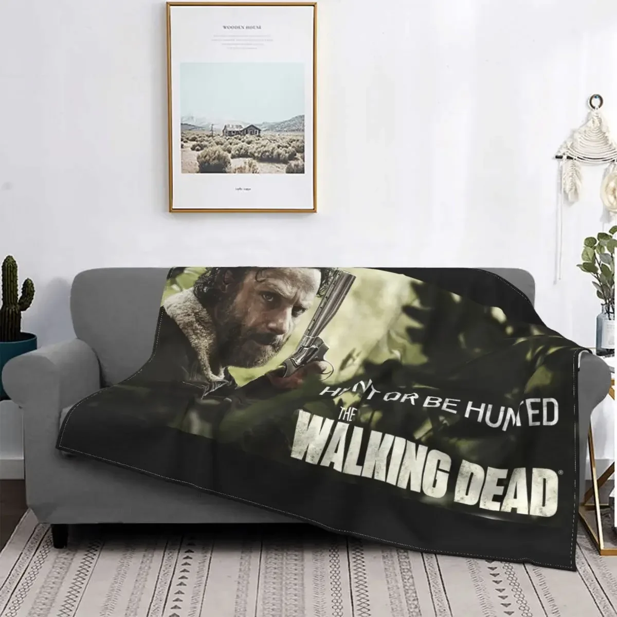 Rick Grimes Andrew Lincoln Blankets The Walking Dead Horror Zombie Flannel Vintage Soft Throw Blanket for Bed Sofa Textile Decor