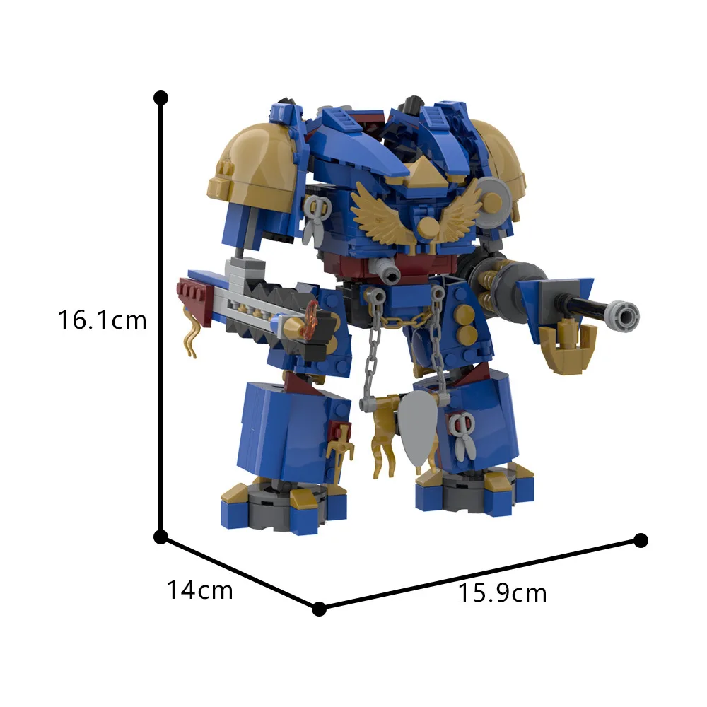 MOC Warhamm Marine Mecha Building Block Model Small Particles Children's Educational Assembly Building Block Toy