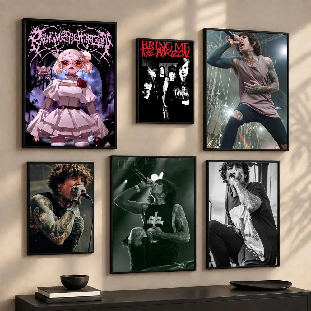 Rock Band B-Bring Me the H-Horizon Painting Calligraphy Canvas Wall Art Prints for Living Room Bedroom Home Decor Gift
