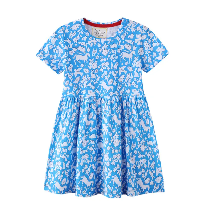 Robe de princesse d\'été à manches courtes pour filles, en coton, avec des appliques, Costume à rayures pour bébés, offre spéciale