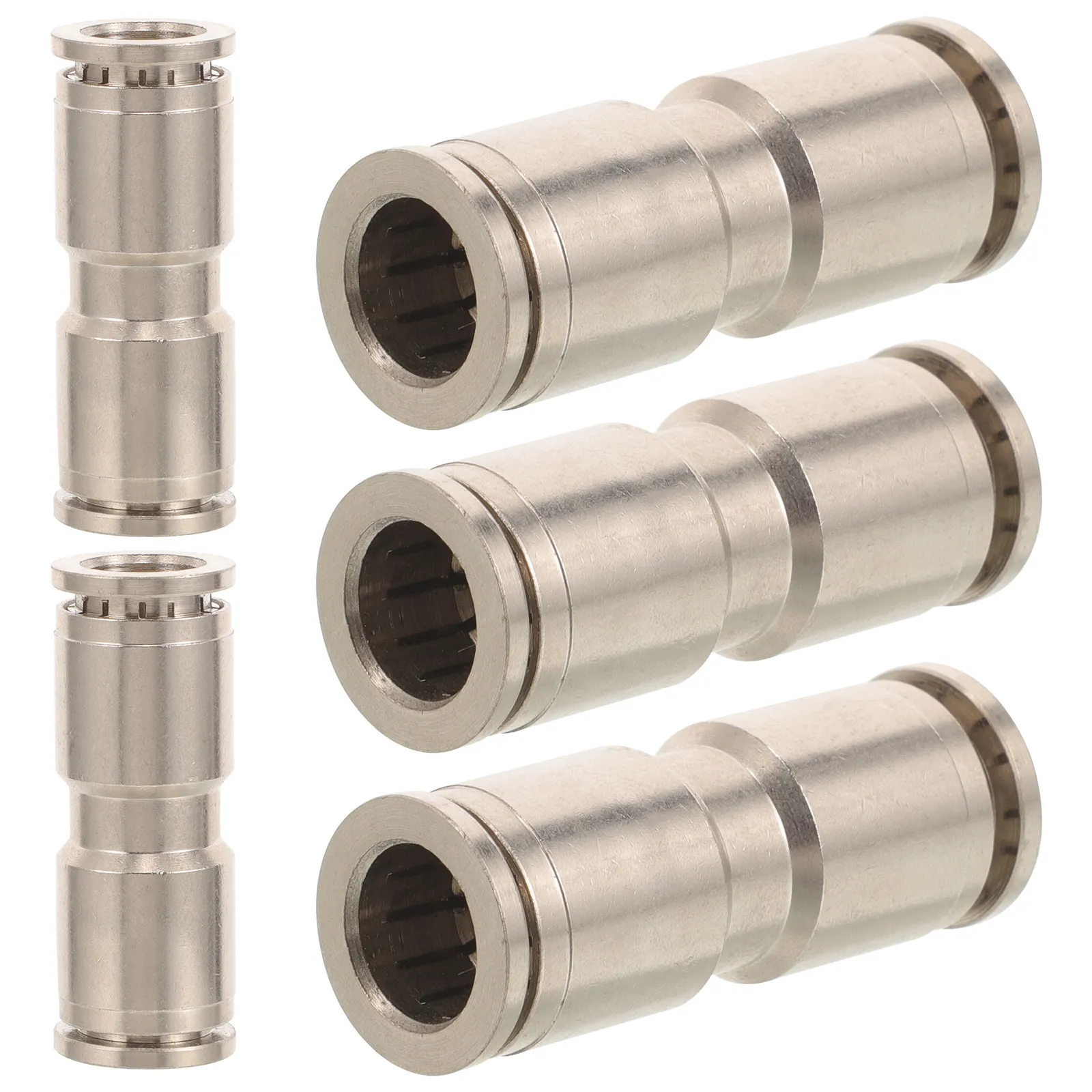 

5Pcs Nickel Plated Copper Air Hose Connectors Push in Design Tube Connectors Quick Connect Male to Male Hose Fittings Industrial