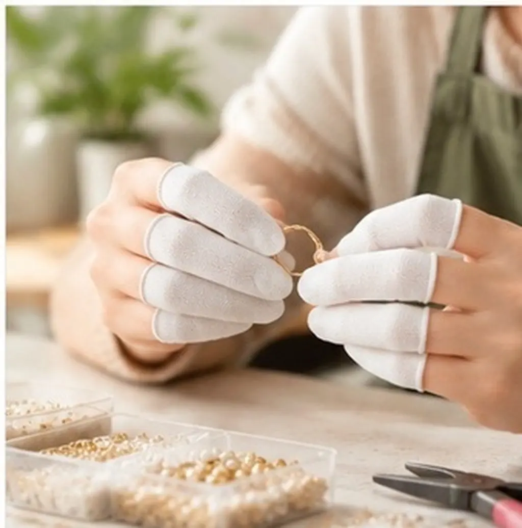 30Pcs Snug Fit Cloth Finger Guards Reusable Heat Resistant Finger Sleeves for Crafting Hot Glue Jewelry Making DIY Sewing