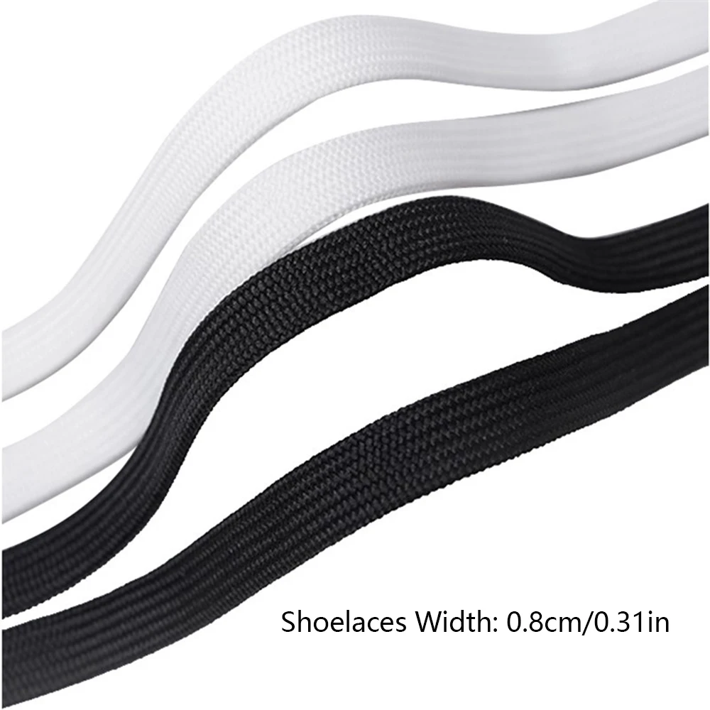 1Pair Classic Shoelaces  Black White Shoe Lace Double Fabric Non-slip Polyester Laces Casual Sport Shoestrings70/80 /90/100/120C