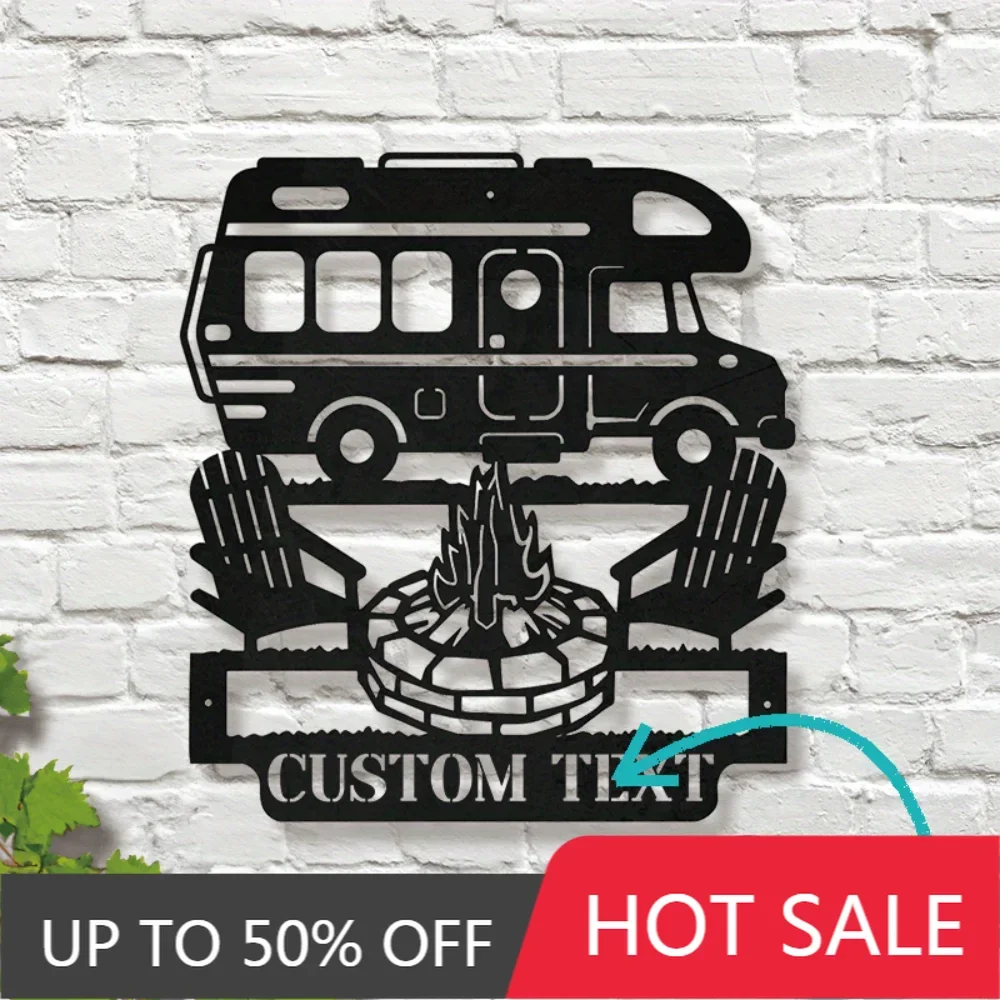 Iron Art Decorative Painting Exclusive Custom Metal Nameplate for Truck Campers Personalized Campfire - Motif Art Durable Stylis