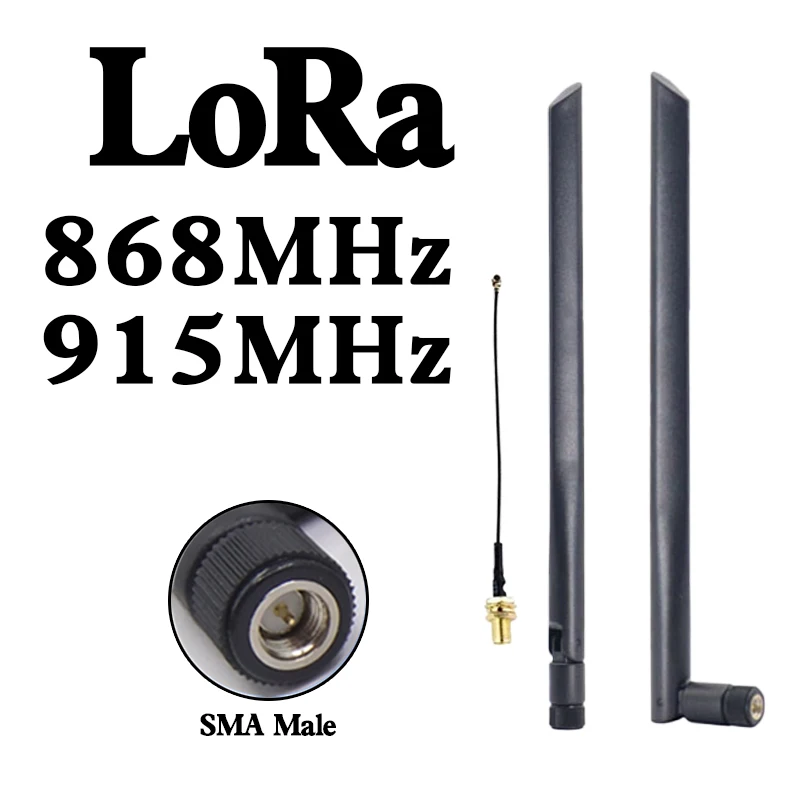 Antenne LoRa 868 MHz 915 MHz pour Meshtstic 863-870 MHz 902-928 MHz, antenne longue portée en forme de tige + câble coaxial U.FL