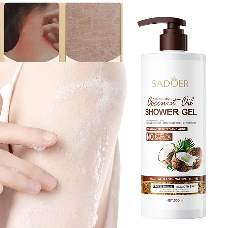 

Sdotter Coconut Amino Acid Moisturizing Shower Gel Skin Whitening Brighten Deep Cleansing Gentle Hydrating Body Wash 500ml