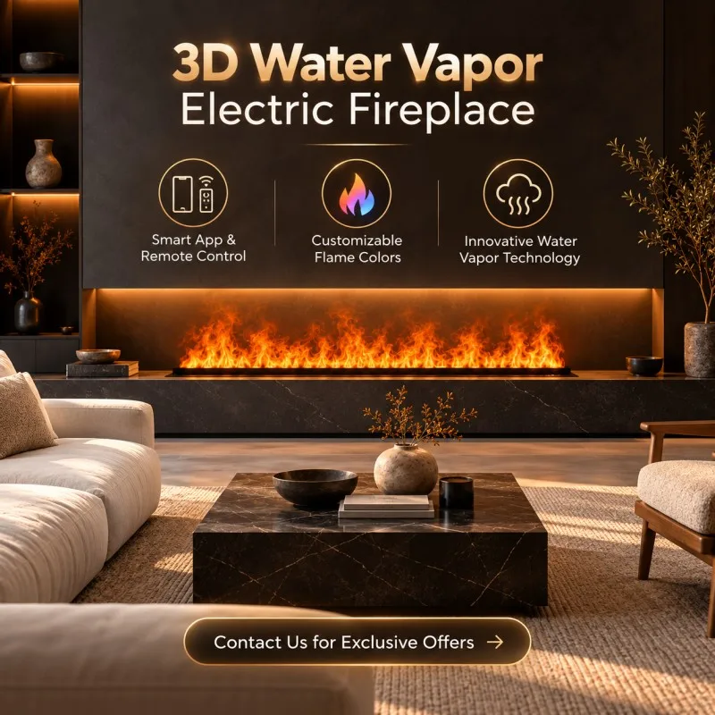 Premium Flameless Electric Fireplace 3D Atomized Mist Fire with Adjustable Colors for Living Room Scandinavian Home Fireplace