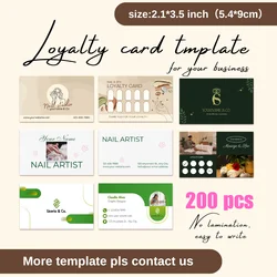 Dsgntouch Custom Loyalty Card for Nail Salon DIY Canva Beauty Business Card Template Customer Punch Card with Stamp for Discount