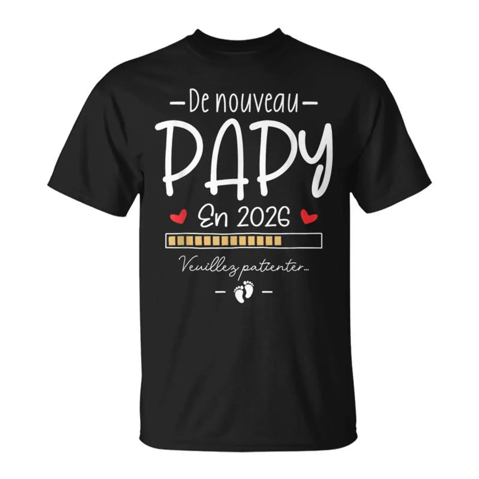 Humorvolle Anzeige: Papy Grossesse Grand Père Encore Papi 2026 T-Shirt – Vintage Washed Herren-T-Shirt, leicht lässig