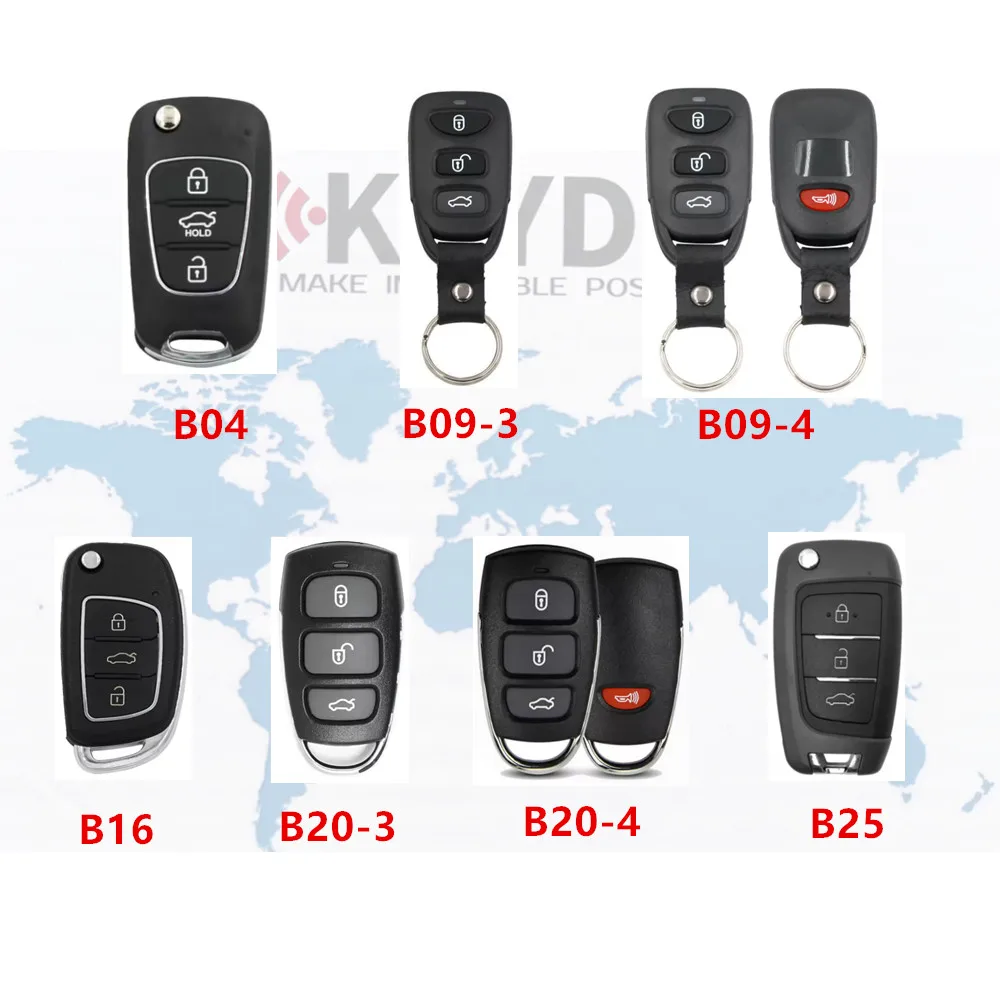 Kd universal key car remote key 315 433mhz 5PCS/LOT B04 B09-3/4 B16 B20-3/4 B25 for hyundai key for profession locksmith