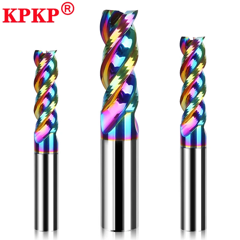 HRC55 3-Flute DLC Coating Flat U-shaped End Mill Tungsten Steel Carbide For Aluminum Milling Cutter CNC Machinery Endmills Tools