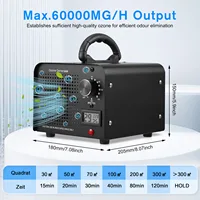 Générateur d'ozone haute capacité 60000 mg/h, Machine à l'ozone, purificateur d'air avec affichage de la température et de l'humidité, pour la maison et le bureau, fumée pour animaux de compagnie 3