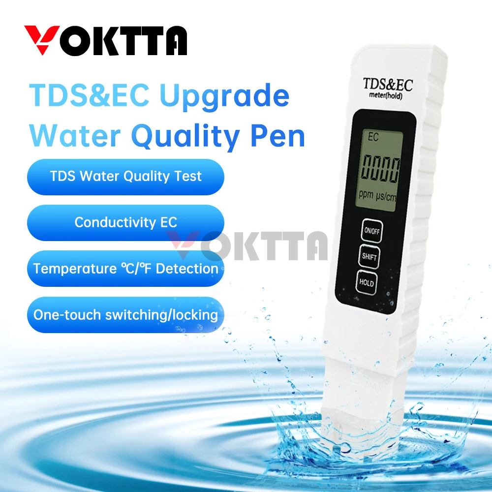 3 In 1 Ph Tester Tds/Ec/Temp Water Quality Test Pen Water Quality Test Conductivity Temperature Water Quality Tester