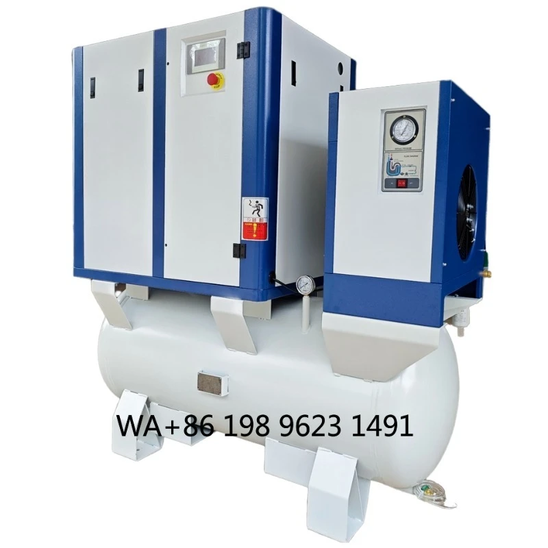 20HP 15KW Variable Frequency Screw Air Compressor 380V With Air Tank Dryer Industrial High Efficiency Air Equipment