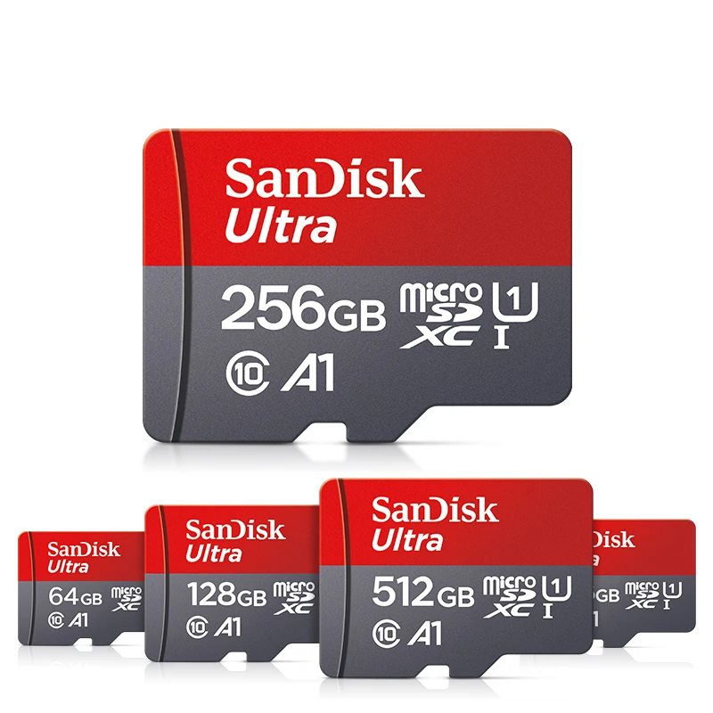 SanDisk หน่วยความจํา Micro SD Ultra TF Flash Card A1 V10 C10 U1 สําหรับกล้องโทรศัพท์ Nintendo Switch แท็บเล็ต Drone - 32GB 64GB 128GB 256GB
