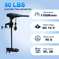 50LBS Inflatable Boat Motor, Trolling Motor, 480W, Fishing Kayak Engine, Outboard Motor, Propeller Set