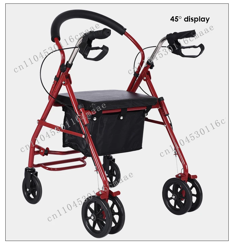 

Folding Car Folding Walker Portable Adjustable Steel Walker with Seat