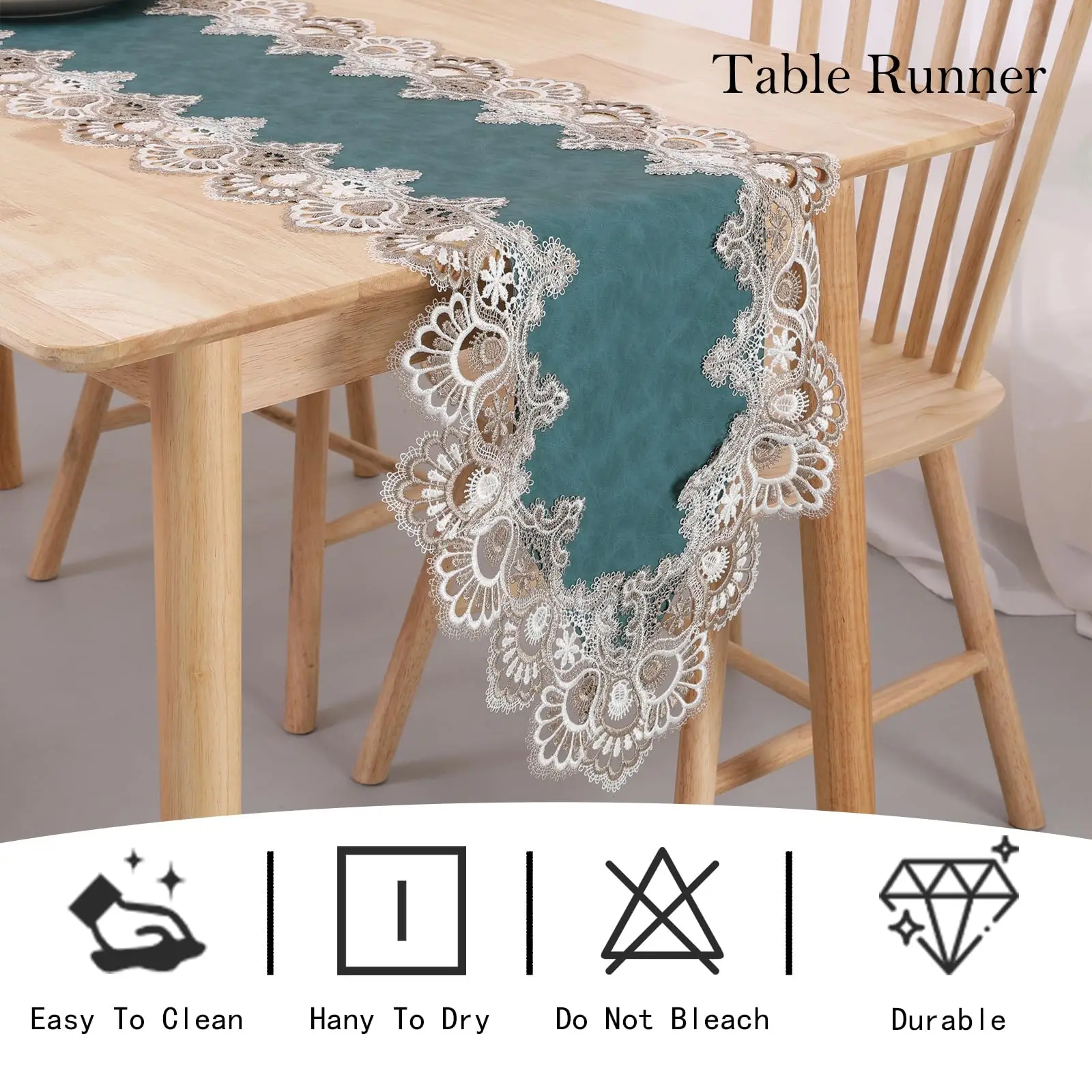 Vintage Lace Table Runner Macrame Embroidered Floral Table Runners for Kitchen Tabletop Party Decorations 6