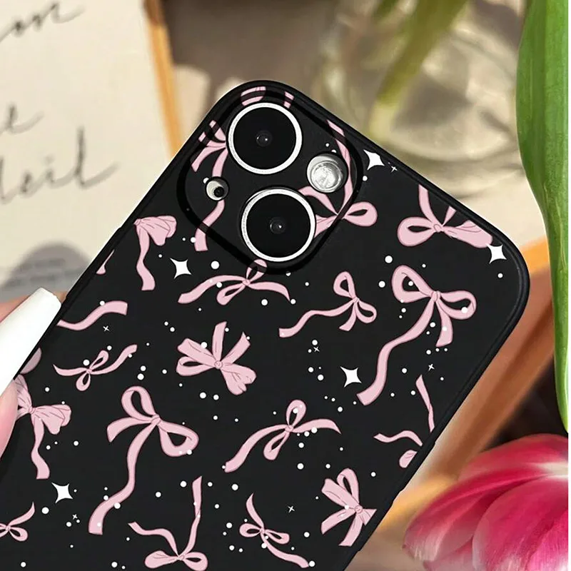 For Redmi Note 13 Cases Ballet Style Pink Bowknot & Ribbon Phone Case For Xiaomi Redmi Note 12 Pro Plus 12S 11S 11 10S 13C Cover