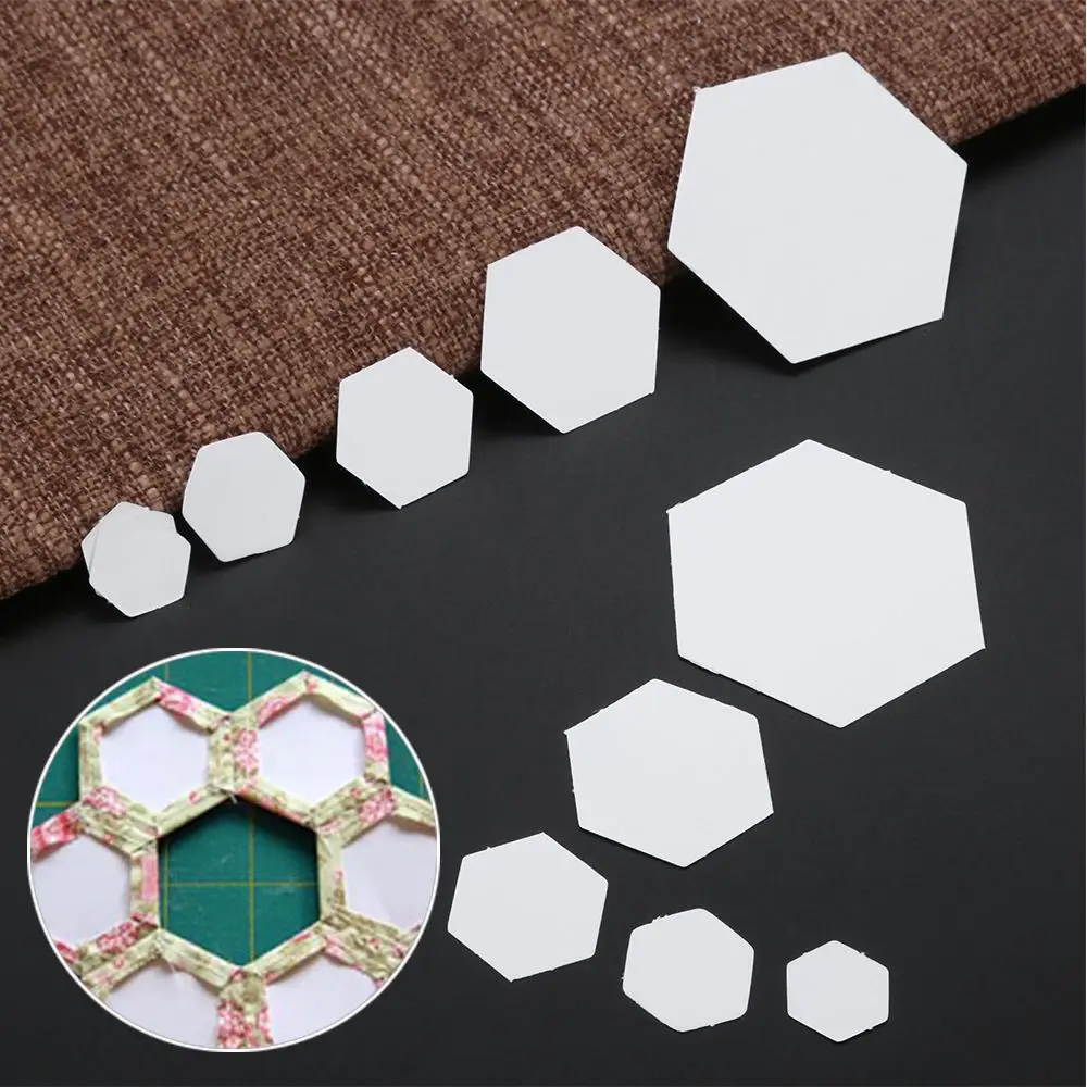 100PCS Hexagon Templates for Patchwork Paper Sewing Craft DIY Garment Fabric Sewing Tools Accessories