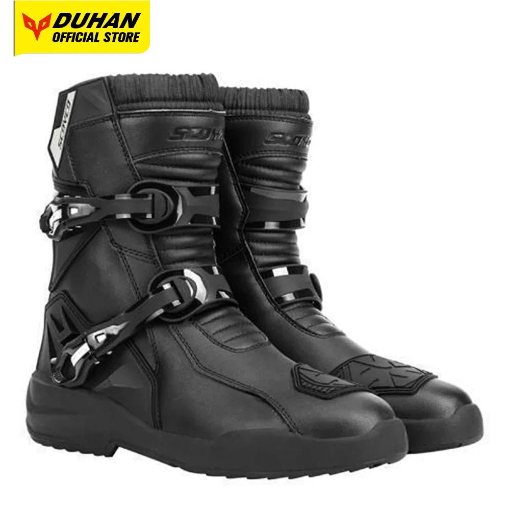 

Wear-resistant Men's Biker Boots Anti-slip Motocross Boots Anti-fall Motorcycle Boots Waterproof Motorbike Protection Equipment