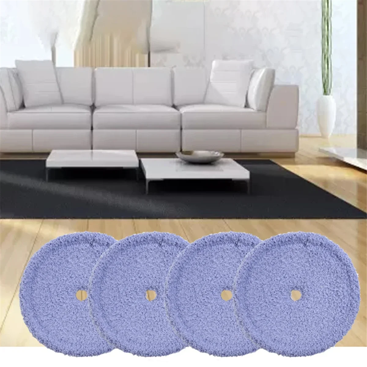 4Pcs Washable Microfiber Mop Pads for EVERYBOT Edge RS700 RS500 Robot Replacement Accessories