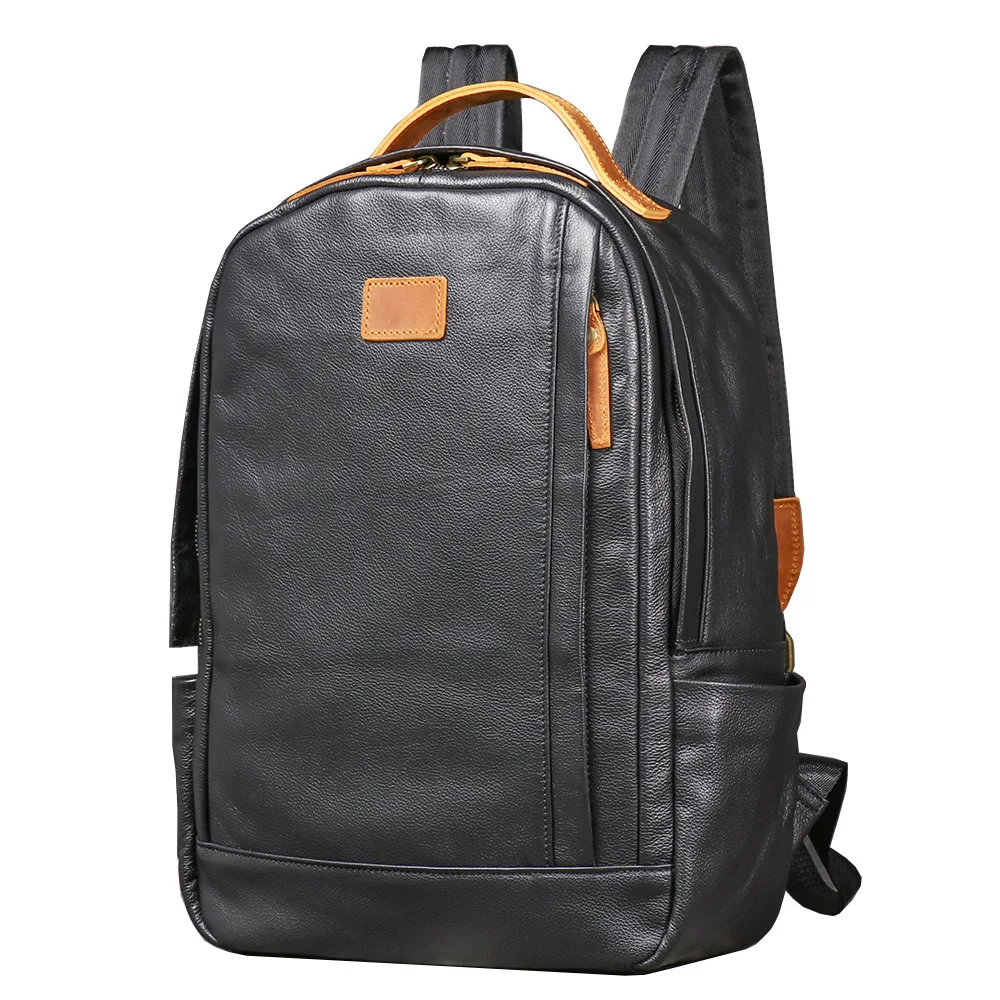 

New 2025 Men's Genuine Leather Backpack Cowhide Business Travel Laptop Bag