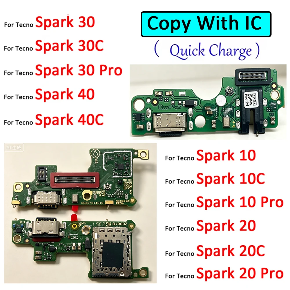 Connecteur de charge USB, port jack, carte de charge, câble flexible pour Tecno Spark 10 10C 20 20C 30 30C 40 40C Pro Plus 4G 5G Connecteur de charge USB, port jack, carte de charge, câble flexible pour Tecno Spark 10 10C 20 20C 30 30C 40 40C Pro Plus 4G 5G