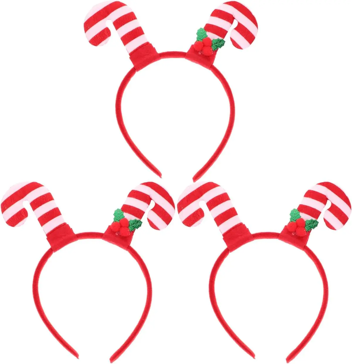 

3 Pcs Christmas Candy Cane Headbands, Christmas Headbands for Adults, Red White Candy Cane Headbands for Women Party