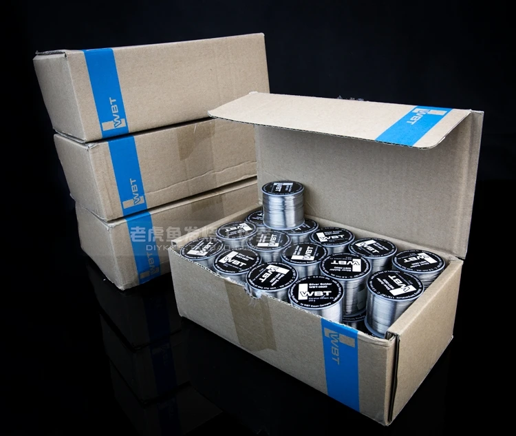 Novo 2 metros/5 metros/10 metros alemanha WBT-0820 0.8mm 4% ag prata hi-fi áudio baixo ponto de fusão fio de solda de prata