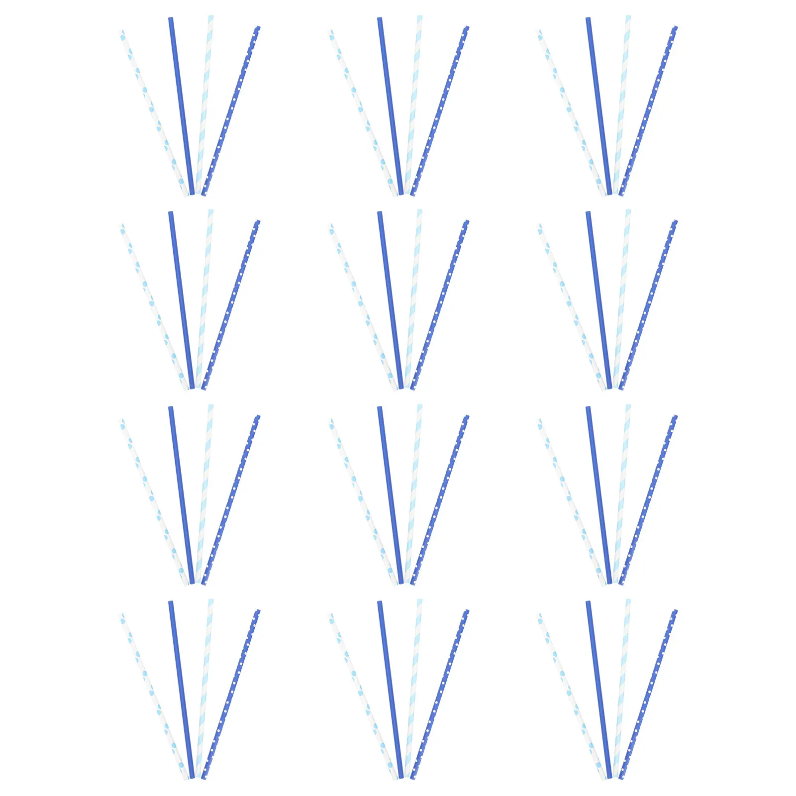

200 Pcs Disposable Straws Paper Blue Party Supplies Drinking Juice Summer Birthday Celebration Seaside Festive Events