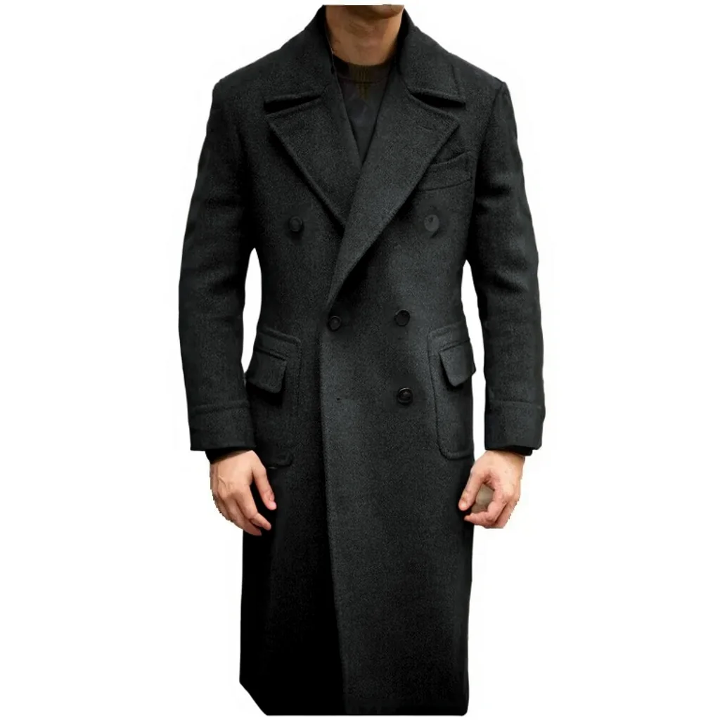 Elegant Winter Suits for Men, Brown Jacket with Double Breasted and Notch Lapel, Men\'s Woolen Coats，Advanced Customization