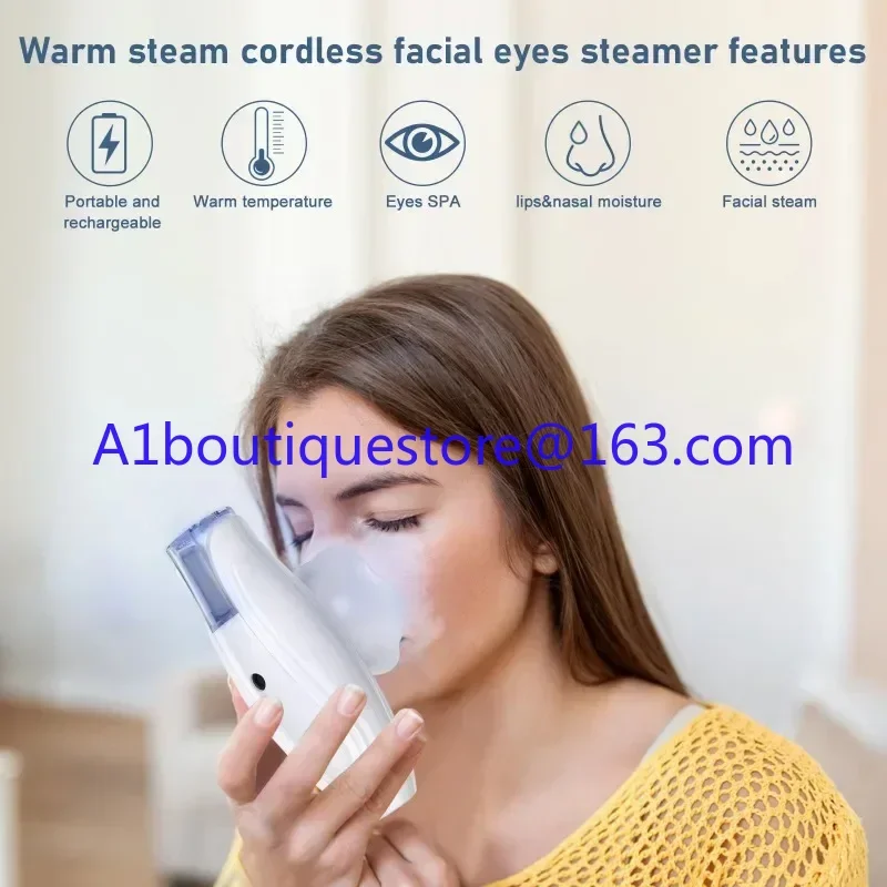 جهاز بخار عين الوجه 2 في 1، درجة حرارة دافئة 45-55 درجة ضغط ساخن العلاج المائي للعين رطوبة الأنف باخرة نانو ساخنة