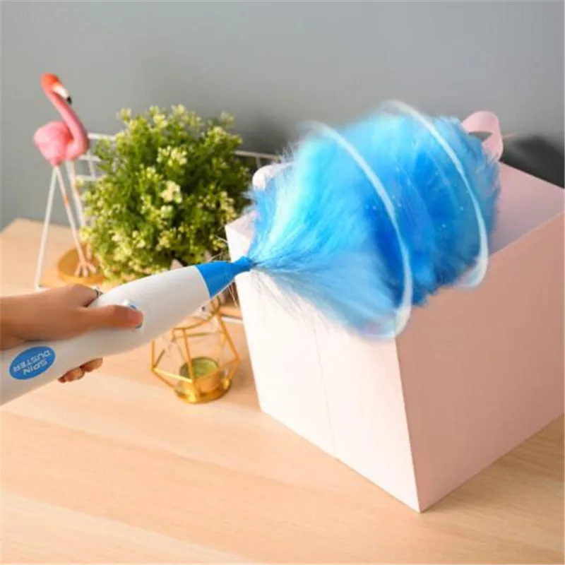 Electric Spin Duster 360 Adjustable Feather Duster Brush Dust Cleaner Cleaning Brush Household Cleaning Tool Instant Duster