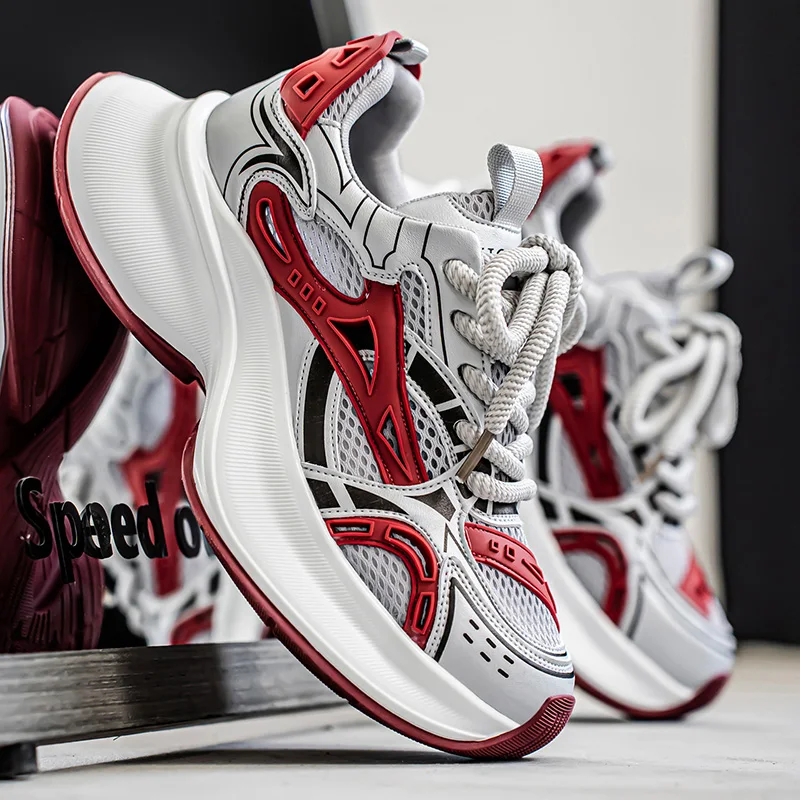 Breathable Men's Casual Sneakers, Height-Increasing & Wear-Resistant, Comfy Inner Lining. Suitable for Sports and Daily Outings.