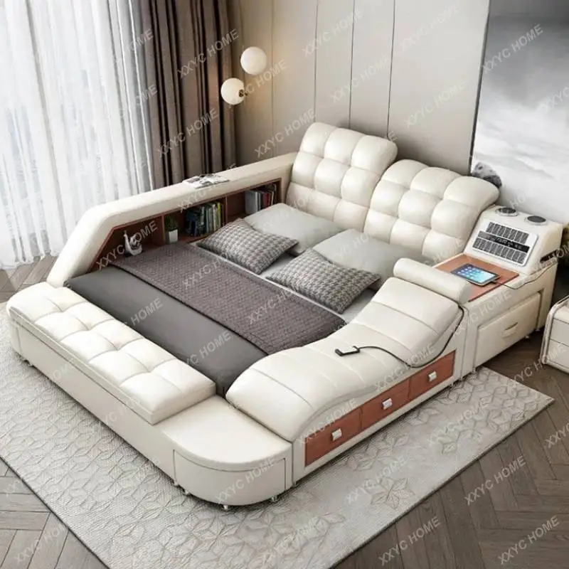 حار بيع لطيف تحت التخزين سرير مزدوج الجمالية ماستر غرفة نوم متعددة الوظائف إطار سرير مزدوج #4