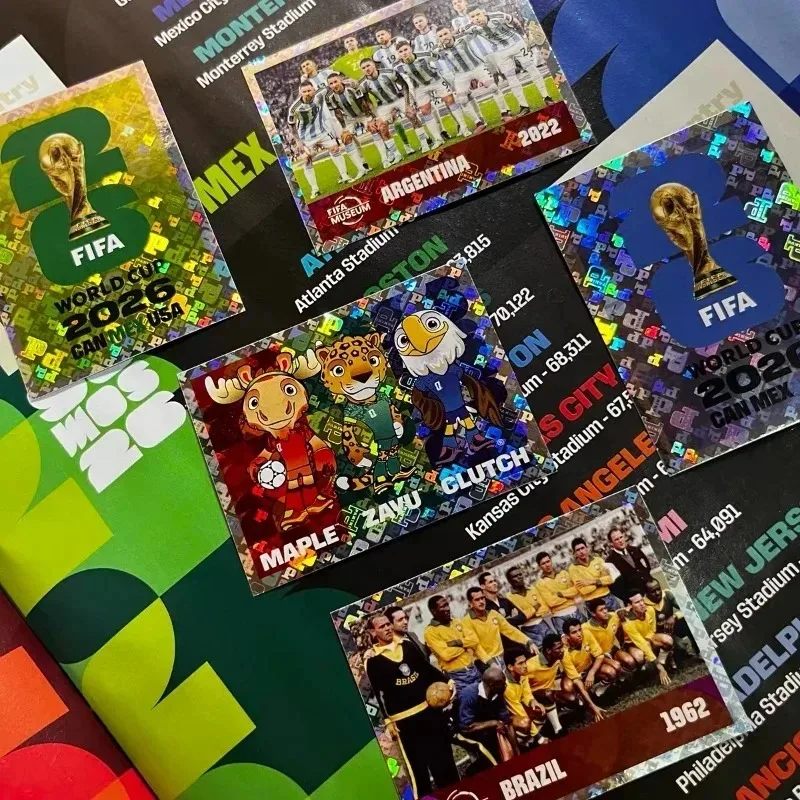 Genuine 2026 Panini FIFA World Cup Official Stickers Messi Cristiano Ronaldo Star Card Collectible Soccer Star Sticker Packs