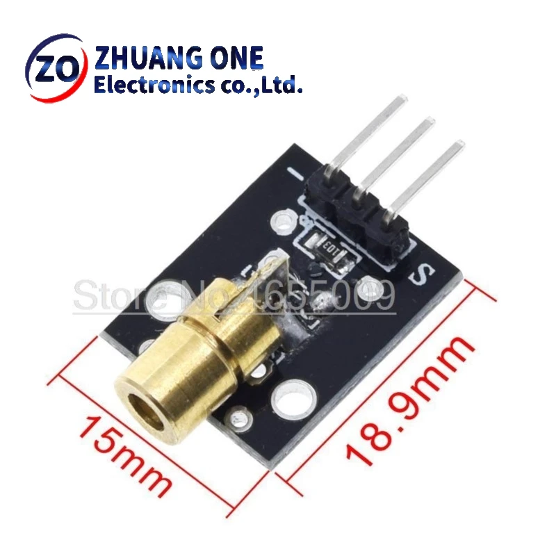 KY-008 3pin 650nm الأحمر جهاز إرسال ليزر نقطة ديود النحاس رئيس وحدة لاردوينو لتقوم بها بنفسك عدة
