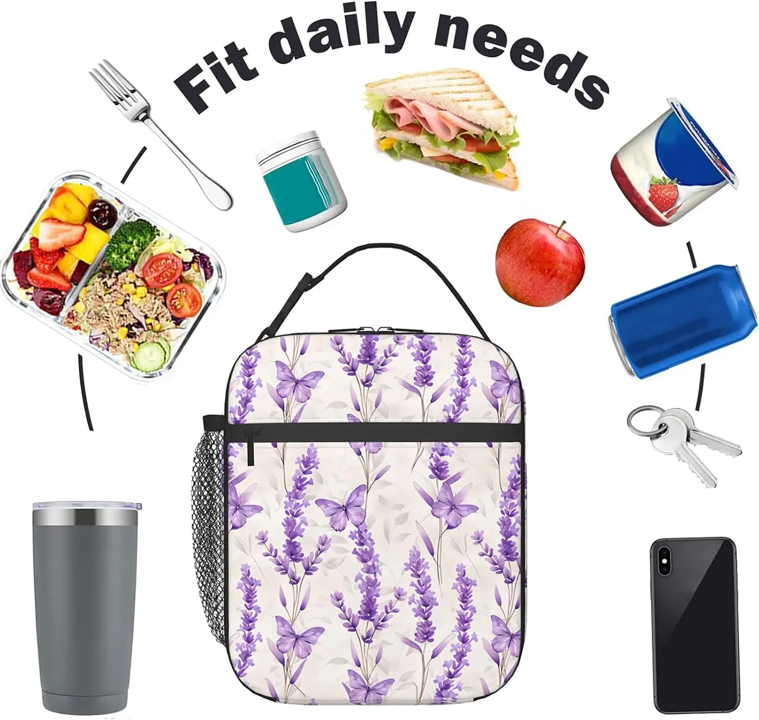 Reusable Potted Plant Lunch Box Insulated Botanical Succulent and Houseplant Lunch Bag,Polyester Cooler Handbags Case for School