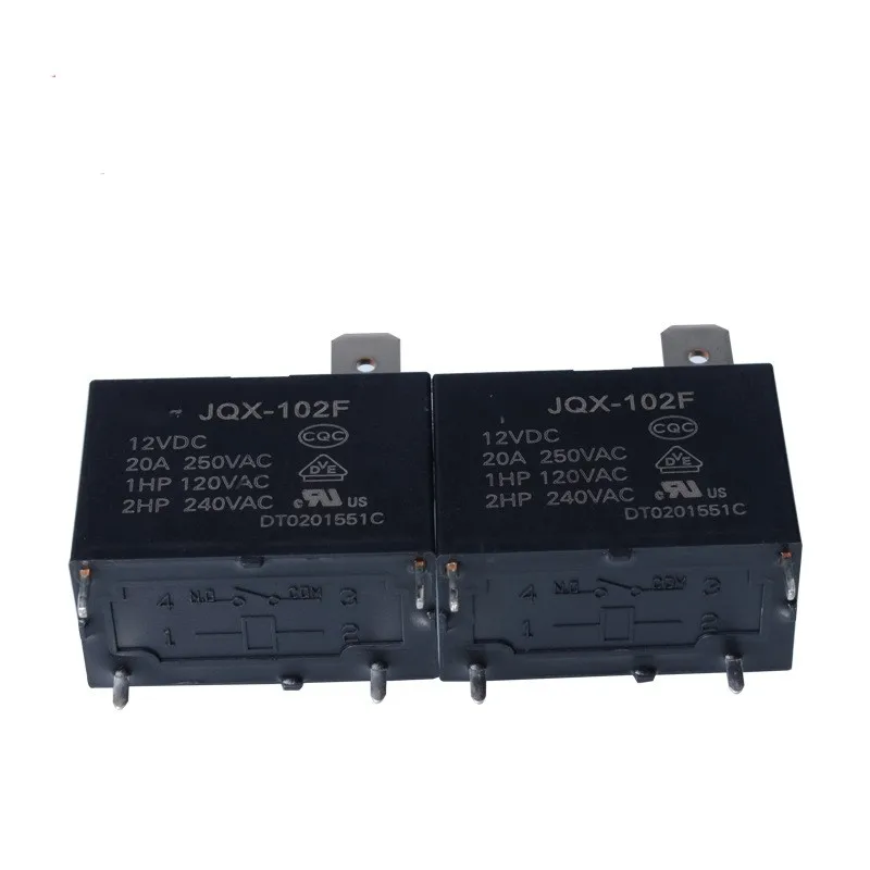 2pcs Relay JQX-102F 12VDC 4-pin 20A