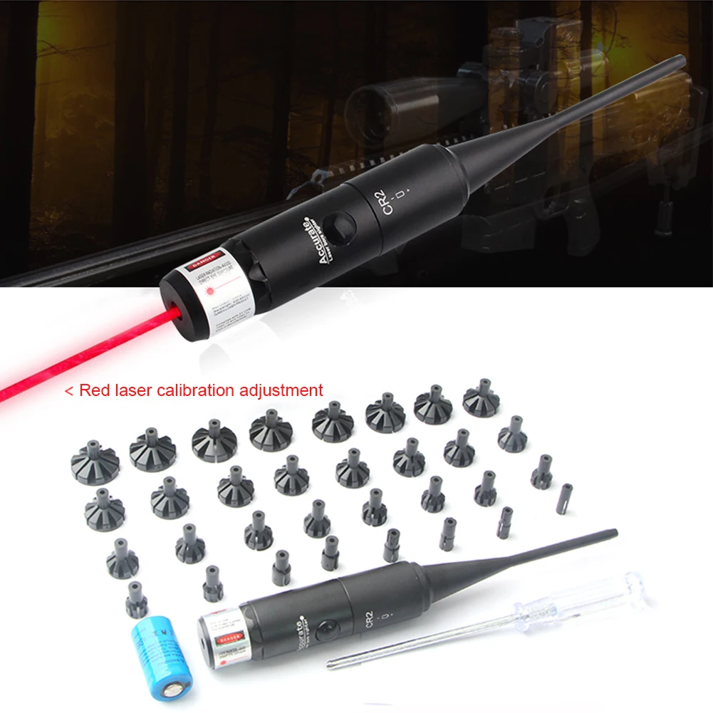 

625-660nm Red Dot Laser Bore Sighter Calibration Laser Scope Kit For 0.17 - 0.78 Caliber Collimator Calibrator With 32 Adapters