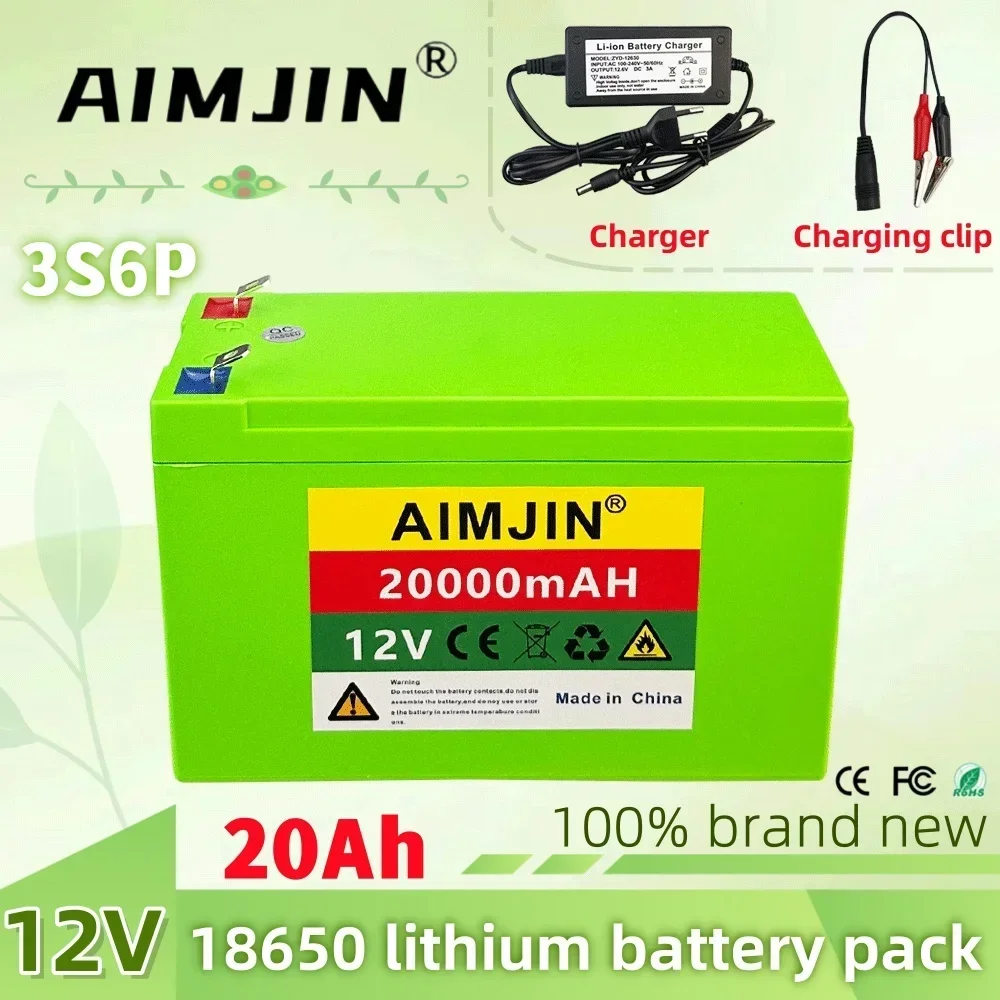 

12V 20000mAh Li-ion 18650 recharable battery Pack Solar storage Electric lighting Outdoor