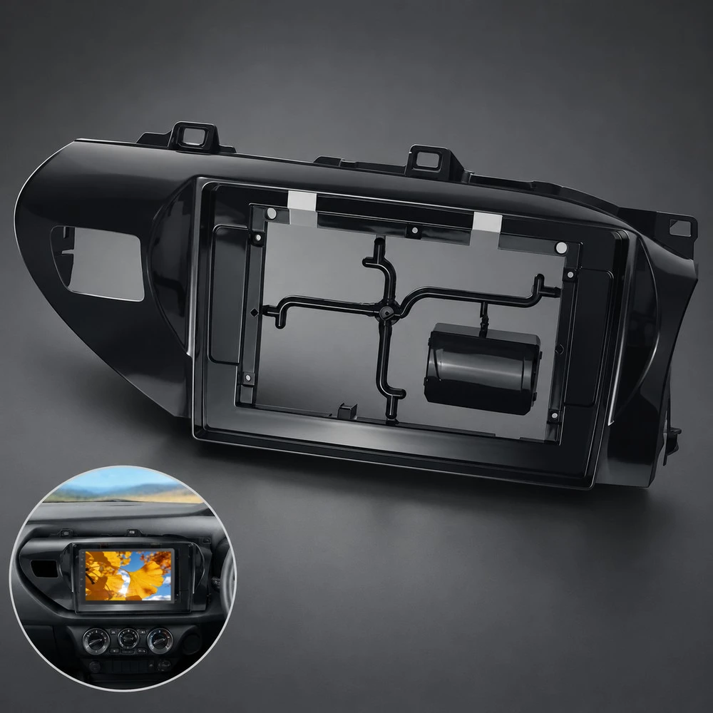 2 Din Car Radio Fascia Frame for Toyota Hilux Overseas Version Android Navigation Panel Dash Kit Trim Right Durable