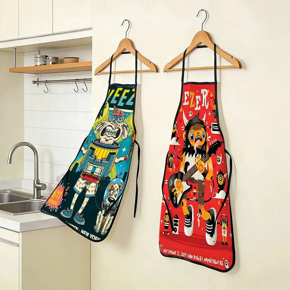 

Новый фартук из нетканого материала Weezer Music Band для декора, маслоотталкивающий, рождественский подарок для Деда Мороза