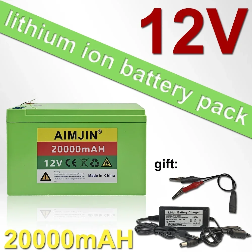 12V 20000mAh High Current 20A 3S6P Lithium Battery Pack for Electric Vehicle Spray Built-In 3A Charge Capability