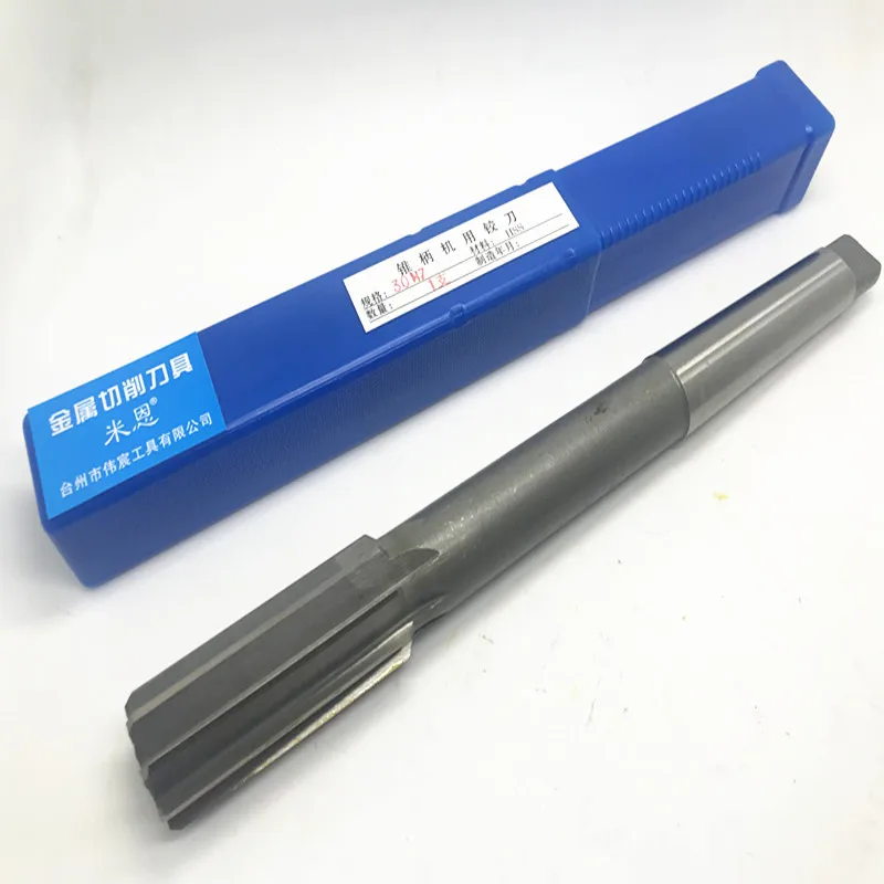 H8 W6542 HSS taper shank machine reamer 12-40mm, Morse taper shank for machine tool chuck hole expansion and precision cutting