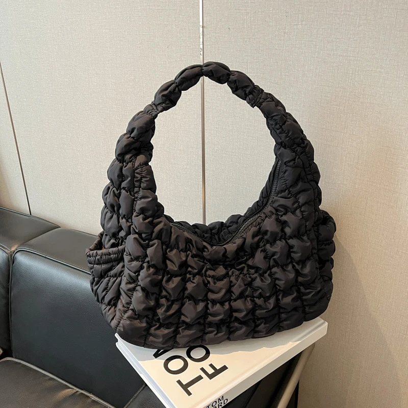 

Unique Puff Pleated Cloud Bag for Women2025New Korean Bubble Down Bag Large Capacity Shoulder Crossbody Bag